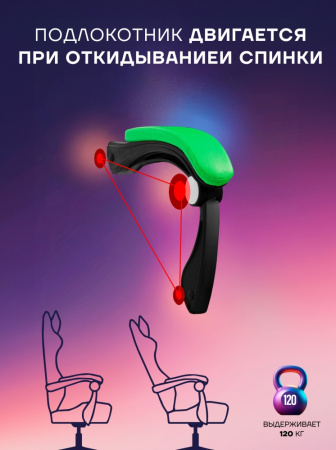 Игровое кресло Sport&Fitness SFBRGC14Combo3, черный, зеленый