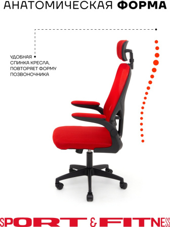 Офисное кресло Sport&Fitness SFBRCS20BCombo1, черный, красный