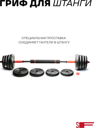 Набор гантелей Sport&Fitness разборная 40 кг