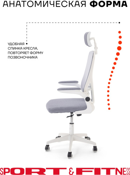 Офисное кресло Sport&Fitness SFBRCS20BCombo1, черный, серый