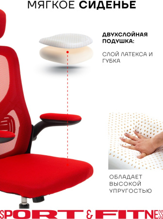 Офисное кресло Sport&Fitness SFBRCS20BCombo1, черный, красный